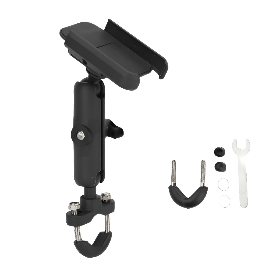 Metal Motorcycle Phone Holder with 360° Rotation | Aluminium Alloy Bike Mobile Holder with U-Bolt Base | Heavy Duty Handlebar Phone Mount for Motorcycle & Bike Navigation-image-29