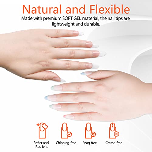 Una Gella Nail Tips And Glue Gel Kit, Gel X Nail Kit 4 In 1 Nail Glue Gel With 500Pcs Half Matte Almond Full Nails, And U V Led Nail Lamp Fast Nails Extension Gel Kit, Easy Diy Nail Art Tools All-In-One Kit #TOP1