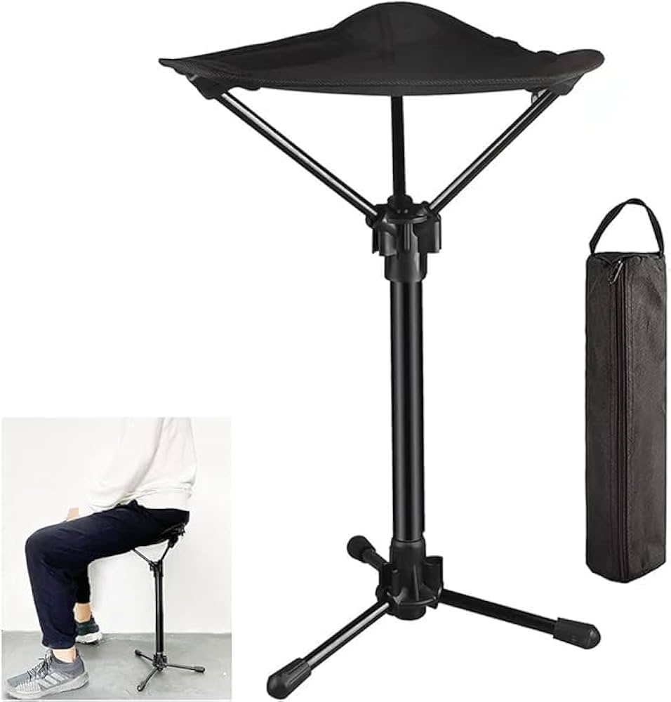 ハンティングチェア　ハラコ　本革　折りたたみ　3本足　キャンプ ハンティング チェア 焚き火 チェア アウトドア レザー 三脚