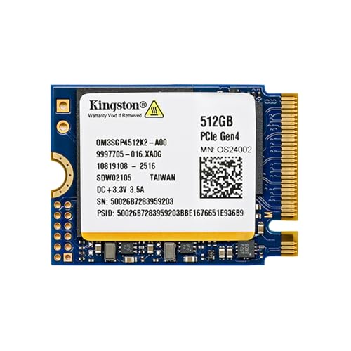 Image of Kingston 512GB M.2 2230 PCIe Gen 4.0x4 NVMe SSD OM3SGP4512K-A00 Compatible With Steam Deck Surface Ally Mini PCs Up To 7000 MB /s