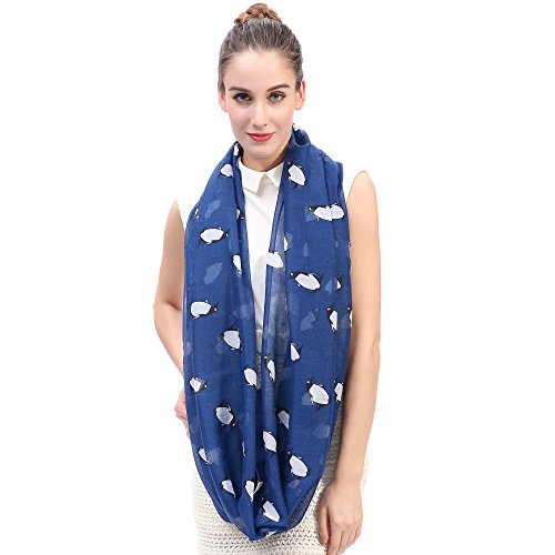 Lina & Lily Penguin Animal Print Women's Infinity Scarf Lightweight3