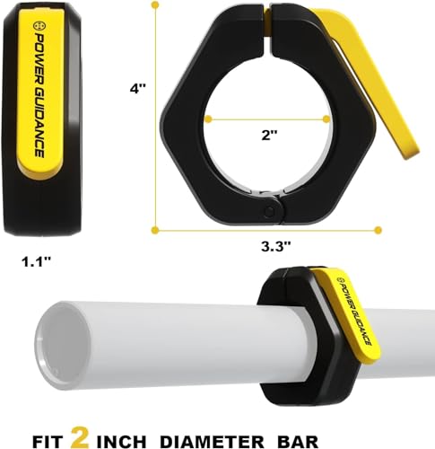 POWER GUIDANCE Magnetic Barbell Collars Barbell Clips,2 inch Olympic Barbell Clamps,Weight Clamps Quick Release Barbell Collar for Workout Weightlifting,Olympic Lifts and Strength Training