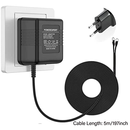 24 Volt Türklingel Netzteil Adapter Transformator, C-Draht-Adapter, Video-Türklingel-Netzteil, kompatibel mit allen Versionen von Türklingel und Thermostat, langes Kabel-Netzteil (5m)