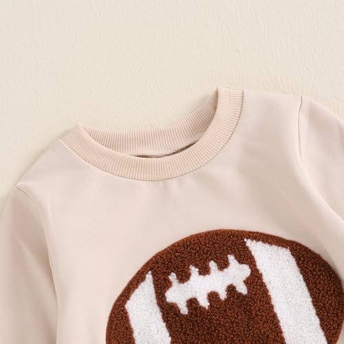 Baby Boys Cute Football Print Long Sleeve Sweatshirts and Stripe Long Pants Toddler Fall Winter Outfits4