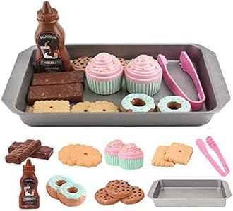 Elitoky Cookie Play Food Set, Play Food for Kids Kitchen - Play Kitchen Accessories - Play Baking Cookies and Cupcakes Plastic Toy Food for Pretend Play, Kids Toddler Childrens Birthday Gifts