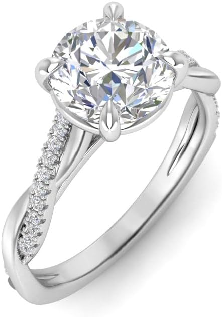 Moissanite Engagement Ring for Women 1–5 CT Round Cut Colorless VVS1/2 Twisted Vine Moissanite Rings 925 Sterling Silver or 10K 14K 18K Solid Gold Christmas Gifts for Women