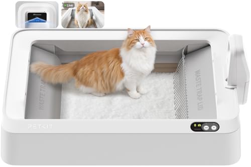 PETKIT Open-Top & AI Camera Self Cleaning Cat Litter Box, Urinary Health Monitor Automatic Cat Litter Box, Smart Robot with 2-Way Raking/5G WiFi/Safety Sensors/Odor Control for Multiple Cats (White)