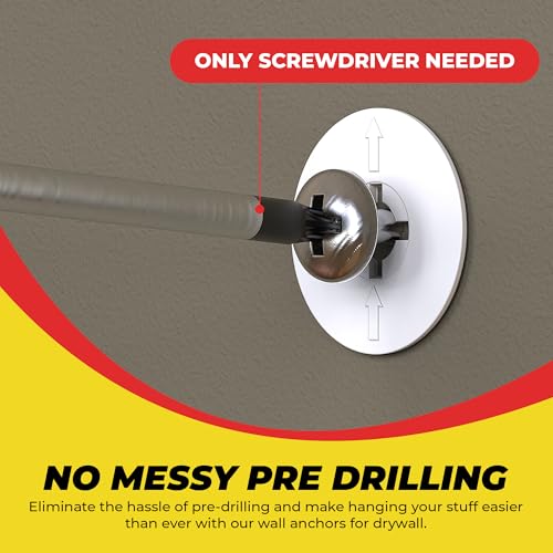 Qualihome QHPTA100-10 Heavy Duty Drywall Anchors And Screws Kit Including Toggle Anchors & Screws Durable Zinc Plastic Self Drilling Drywall Anchors thumb #4