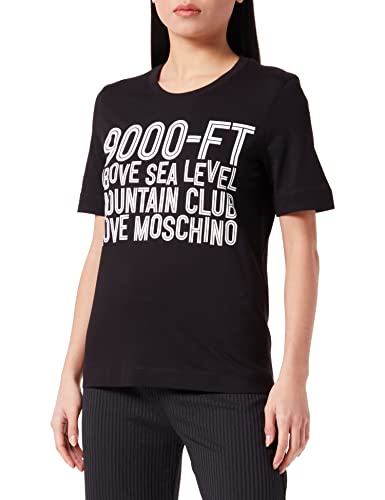 T-shirt Love Moschino femme noir coupe droite manches courtes taille 44
