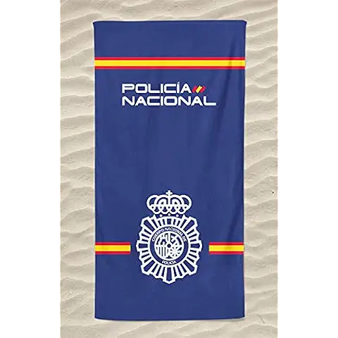 PORRAS ESTAMPACION &amp; BANDERAS Toalla de Algodón y Poliéster CNP Policía Nacional 160x80cm 450gr Cover