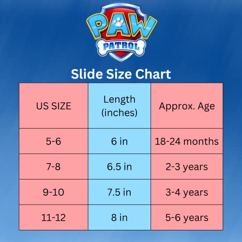 Nickelodeon Paw Patrol Boys Slides- Summer Sandal Kids Water Pool Shoes - Chase Marshall Beach Backstrap Open Toe Outdoor Sport Athletic Character Slip-On Waterproof - Blue (Size 5-6 Toddler) #TOP5