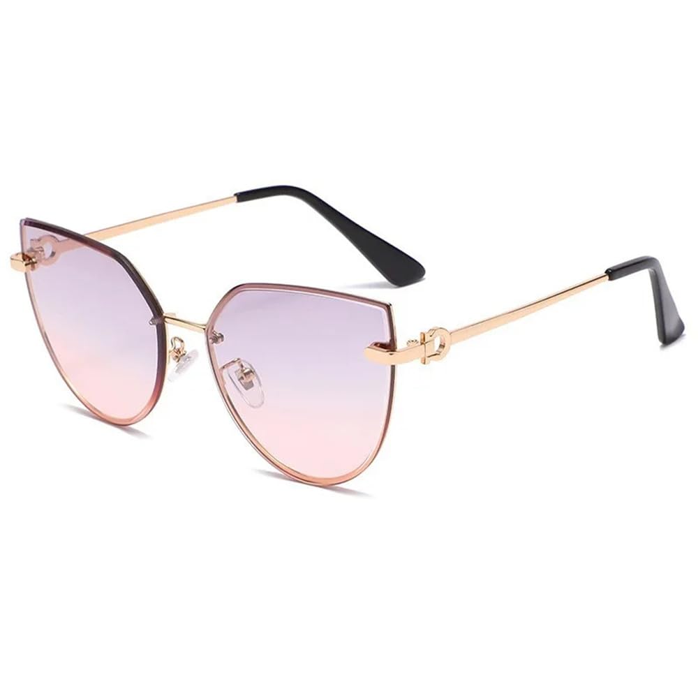 Okulary przeciwsłoneczne retro cat eye, modne okulary przeciwsłoneczne bez oprawek, okulary przeciwsłoneczne gradientowe, damskie okulary bez oprawek