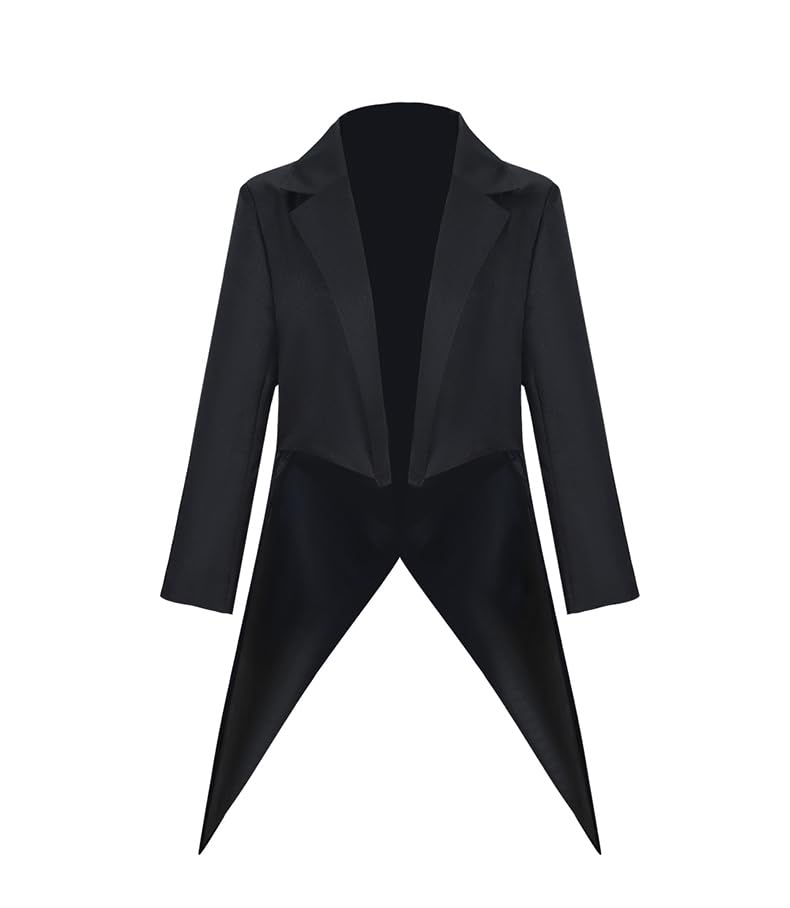 Furbevo Adult Magician Tailcoat Costume Women Black Tailcoat (black M)