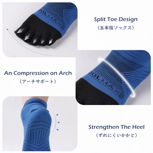 TRIWONDER Outdoor Toe Socks 3 Pairs, Low Cut Five Finger Socks No-Shows Comfy Soft for Running Sport Workout3