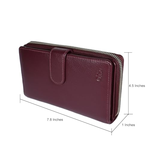 Image of Big Fat RFID Blocking Leather Organizer Checkbook Wallets For Women - Clutch