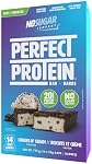 No Sugar Perfect Protein Barre - Cookies & Saveur de crème 20g Protéines élevées, zéro Sugar, Amies diabétiques, Haute Fibre, Amies des Keto, Faibles calories, Nutriments Riche Snack en santé 14 Barres (55g)