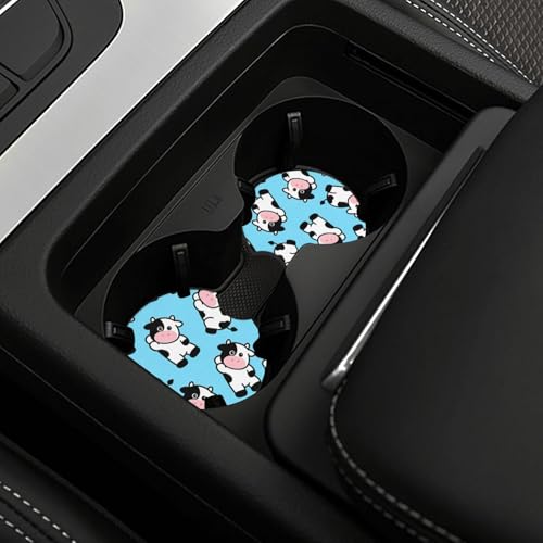 2 Pzs Posavasos para Auto Diseño Vaca Lechera 2.75 Pulg miniatura 2