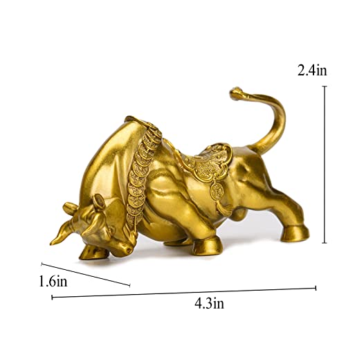 Estatua de Toro de Latón Feng Shui 2.4 in miniatura 2