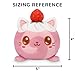 TeeTurtle Reversible Strawberry Cake Scented Cat Plushie - 4-Inch Two-Sided Flip Plush Toy with Embroidered Details - Cute Mini Collectible Plush for Kids, Teens, and Adults