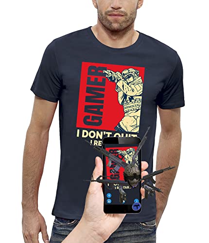 T-Shirt Gamer Jeux Vidéo Homme T-Shirt 3D Réalité Augmentée