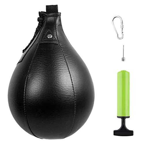 Sanfoelek Balle de boxe en cuir PU pour entraînement MMA, Muay Thai, sac de frappe avec pompe de gonflage