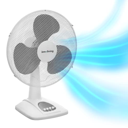 Innoliving Ventilatore da Tavolo 40CM INN-502 con 3 Velocità, Inclinabile, Oscillazione Automatica, Griglia di Sicurezza, Potente 45W, Silenzioso ed Efficiente per Casa e Ufficio - 2
