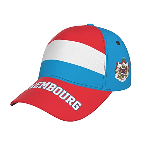 RFSHOP Luxembourg Flag Luxembourg Casquette de baseball imprimée complète pour homme adulte Chapeau patriotisme supporter casquettes de football Noir, #1426, taille unique