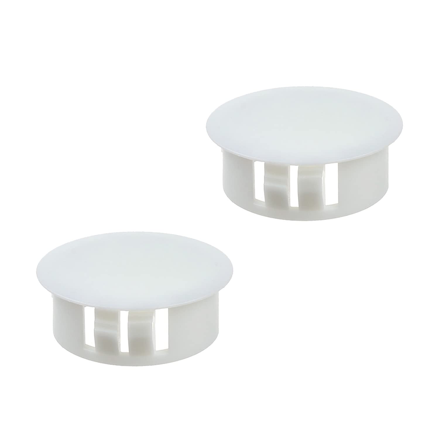 Heyiarbeit 10pcs Hole Plugs 1" / 25mm Nylon Plastic Round Snap in Type Locking Hole Tube Furniture Fencing Post Pipe Insert End Caps White Tone