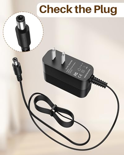 Image of 12V Power Cord for Vanity Mirror Charger Compatible with FENCHILIN Vanity Mirror with Lights Power Cord for Hollywood Vanity Makeup Light Bulbs 12V 2A Replacement