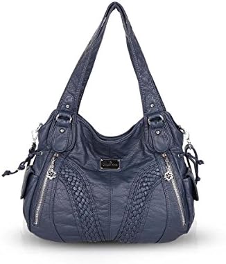 NICOLE&DORIS Damen Handtasche Grau - Große Umhängetasche Aus PU-Leder