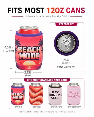 Can Cooler Sleeves 4 Pack, Neoprene Insulated Drink Holders — view 5