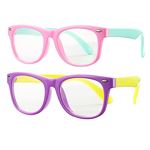 Pro Acme TPEE Rubber Flexible Kids Nerd Glasses Clear Lens Geek Fake for Costume (Age 3-10)