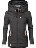 DETAILS: Outdoorjacke mit hochschließendem Kragen und anpassbarer Kapuze, zahlreiche Innen- und Außentaschen bieten viel Stauraum, die Ärmelenden sind durch Reißverschlüsse in der Weite anpassbar