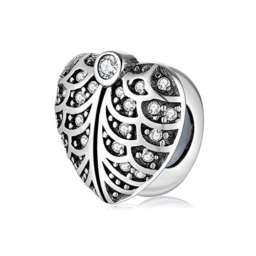 Sparkling Spacer Charm Rubber Stopper Spacer Bead 925 Sterling Silver Clip Charm fit Pandora Style Charm Bracelets (Sparkling Heart Spacer)