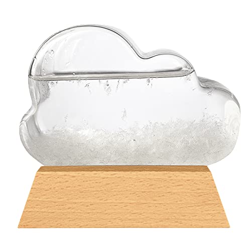 LNQ LUNIQI Storm Glass Weather Predictor Creative Cloud-Shape Weather Forecast Bottle Decorative Bottle Weather Forecaster Station for Home Office