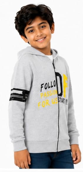 Image of T2F Boy's Cotton Regular Fit Hooded Sweatshirt