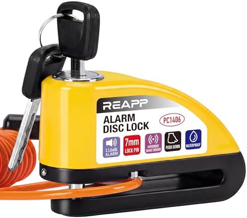 Alarm Disc Lock Motorbike Lock, Disc Brake Lock 110db with Remind...