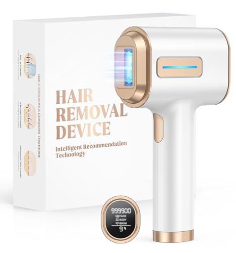 IPL Depiladora Laser con Tecnología IGBT y 9 Ajustes de Nivel de Energía, 999,900 Flashes de Depiladora Luz Pulsada Indolora para Hombres, Mujeres, Todo el Cuerpo oro champán