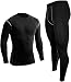 Produktbild Herren Thermounterwäsche-Set, Oberteil und Hose für Winter, Ski, Berg, Radfahren, Motorrad, Underwear  Schwarz  S
