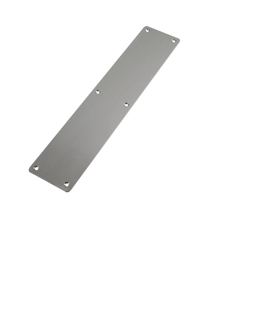Zoo Hardware Colorless Finger Plate - Blank - Radius - 75Mm X 350Mm - Satin Stainless