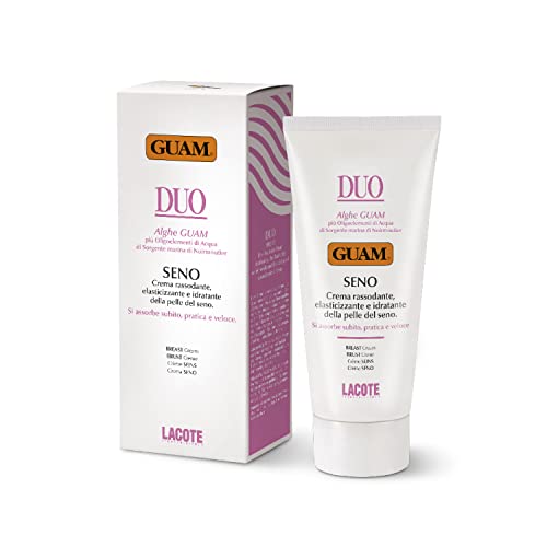 Guam, Duo Brustcreme, Straffende, Elastifizierende und Feuchtigkeitsspendende Creme für die Haut der Brüste, Spendet Sofort wieder Feuchtigkeit, Praktisch und Schnell, Made in Italy, 150 ml Packung