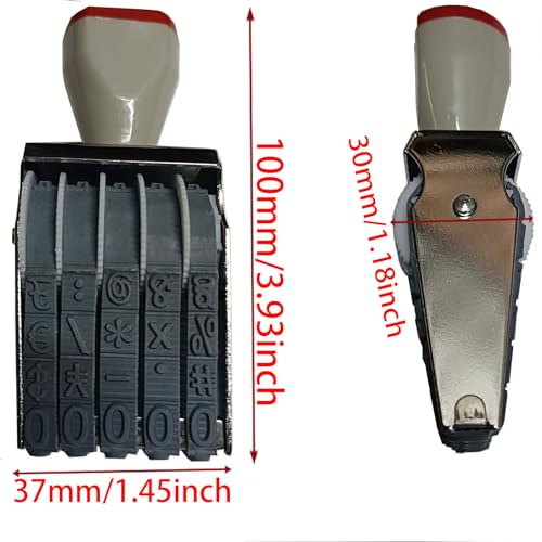 5 Digit Changeable Number & Symbol Rolling Stamp, Multicolor Multi-Function Roller Stamp for Date Business & Office Use - Image 2