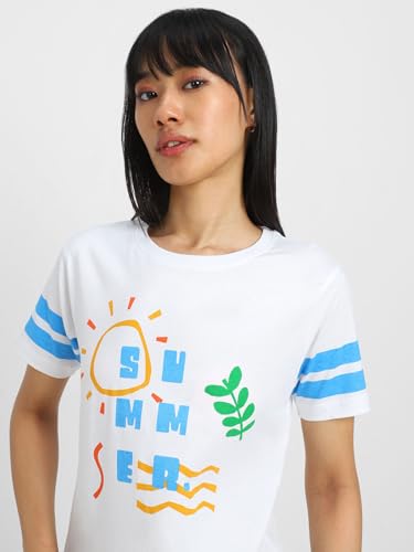 Image of JUNEBERRY 100% Pure Cotton Front Summer Printed Regular Fit Half Sleeve for Women & Girls (Sizes: S to 2XL)