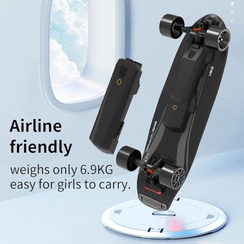 Exway Wave Belt 180Wh Electric Skateboards with Remote, Top Speed of 23 Mph, Quick-Swap Battery, 440 LBS Max Load, IP55 Waterproof, Mini Cruiser for Adults & Teens