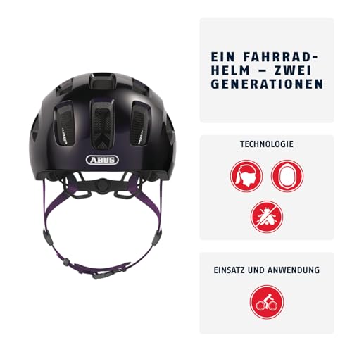 ABUS 40166 Fahrradhelm, Schwarz/Lila (Violet), S (48-54 cm​) – Ansicht 2