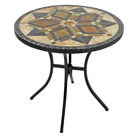 Exclusive Garden Darwin Garden Table, Natural Stone, Brown, Beige, 76cm Cover