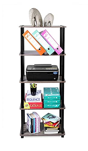 Image of Ash & Roh 5-Tier Multipurpose PVC Rack - Engineered Wood Wall Shelf for Bedroom, Living Room, Garage, Kitchen Storage Shelves (H-4.8 Feet | W-2 Feet | D-1 Foot) (5-Tier PVC Rack)
