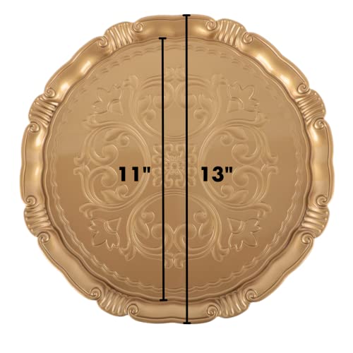 Juego x4 Platos Cargadores Dorados Victorians 13 pulg miniatura 3