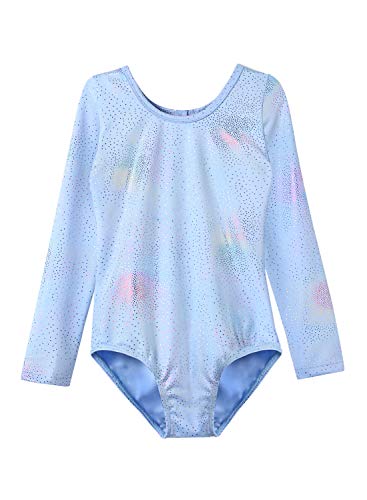 HOZIY Leotards for Girls Ballet Gymnastics Sleeveless Long Sleeve Colorful Sparkles Aqua Blue Pink Purple Solid