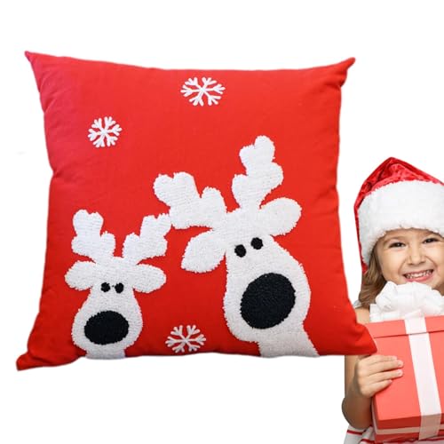 Fundas de almohada navideñas 18 x 18 de Alce YRYRYW para Decoración de Sofá y Cama 7